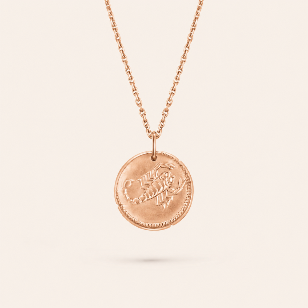 Scorpio Zodiac Coin Pendant Necklace