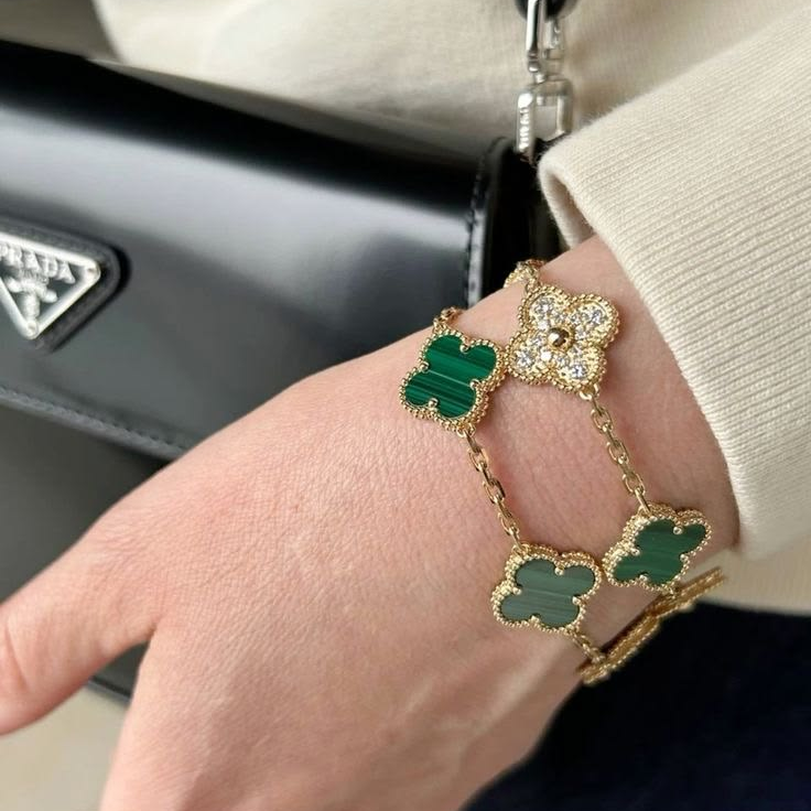 Vintage Five-Motif Malachite Mix Bracelet