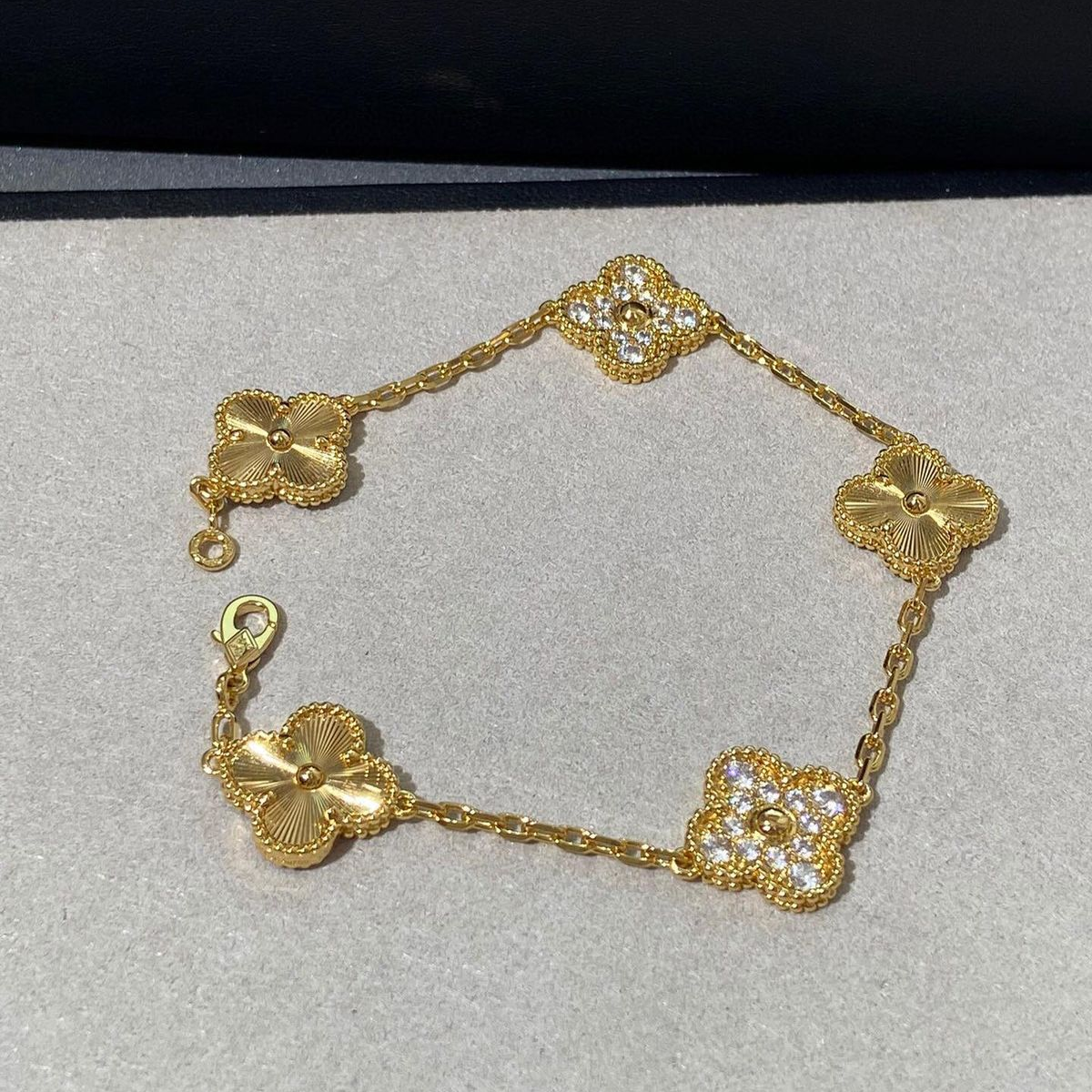 Vintage Five Motifs Guilloche Mix Bracelet