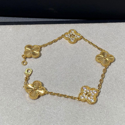 Vintage Five Motifs Guilloche Mix Bracelet