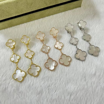 Magic Mother Of Pearl 3 Motifs Clover Earrings