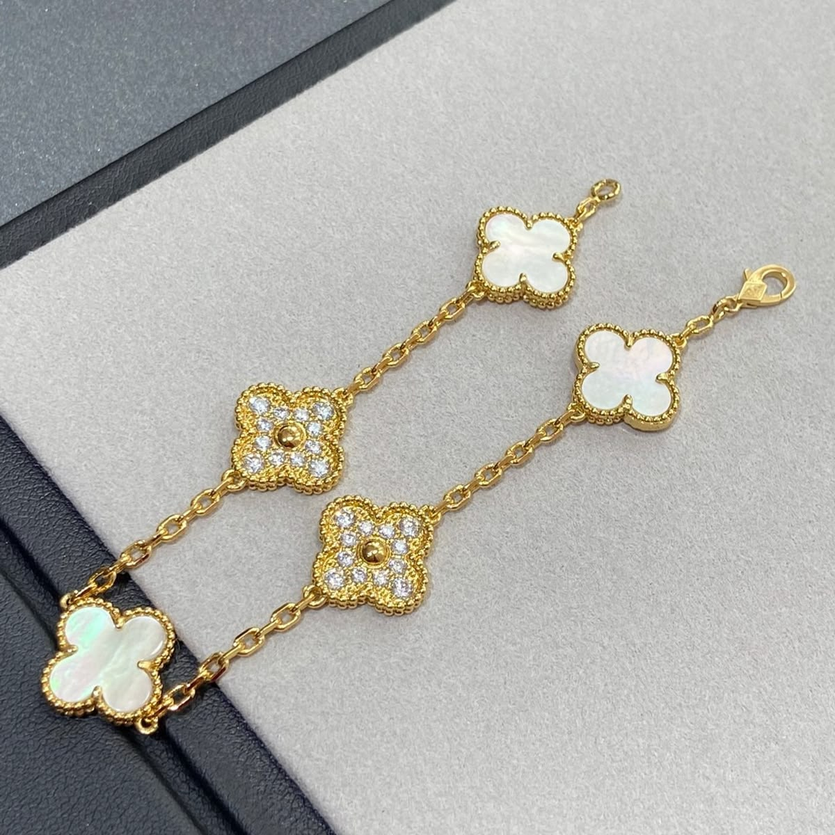 Vintage Five Motifs Mother Of Pearl Mix Bracelet