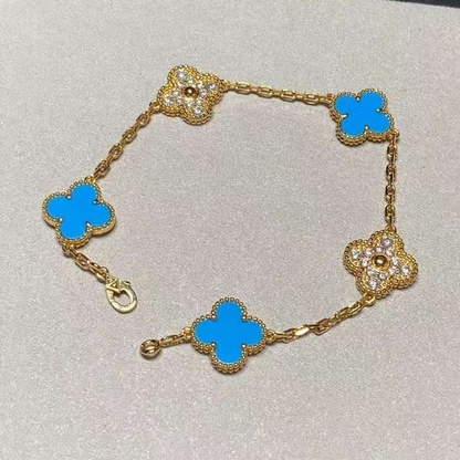 Vintage Five Motifs Turquoise Mix Bracelet