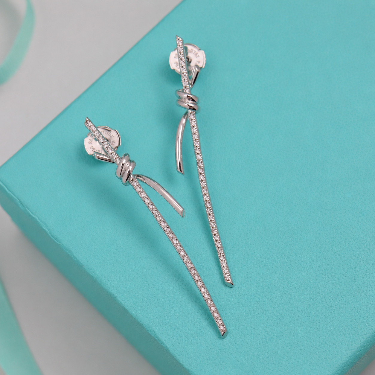 Knot Pavé Drop Earrings