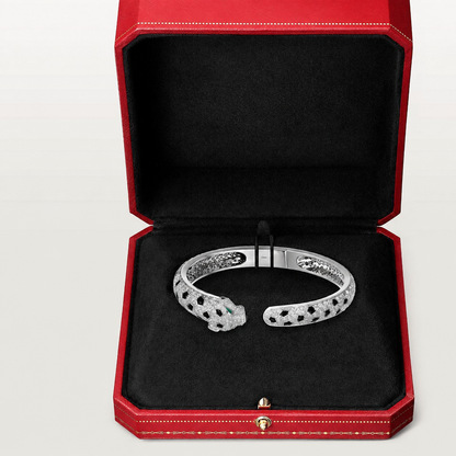 Panthere Pavé Diamonds Open Bangle Bracelet