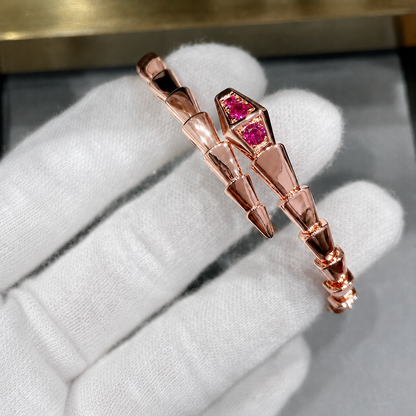 Serpenti Rose Red Stone Double Wrap Bracelet