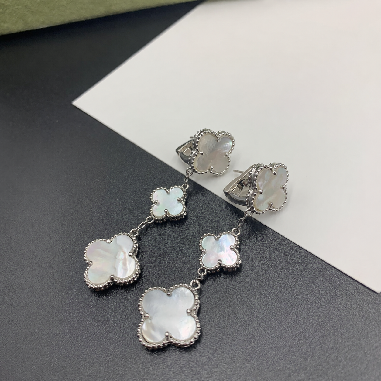 Magic Mother Of Pearl 3 Motifs Clover Earrings