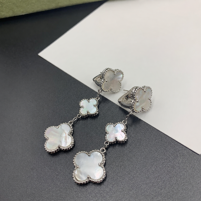 Magic Mother Of Pearl 3 Motifs Clover Earrings