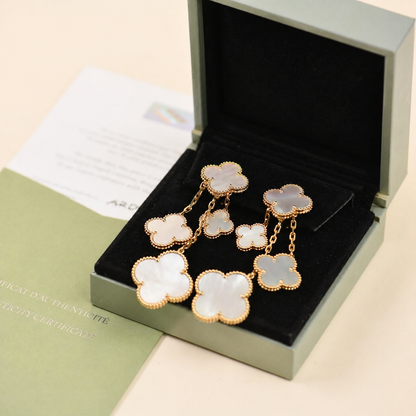 Magic Alhambra Mother Of Pearl Four Motifs Earrings