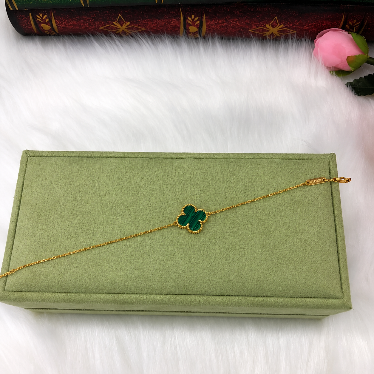 Malachite Clover 1 Motif Bracelet