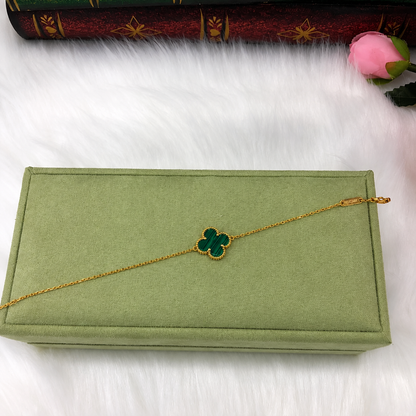 Malachite Clover 1 Motif Bracelet
