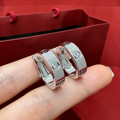Love 2 Diamonds  Hoop Earrings