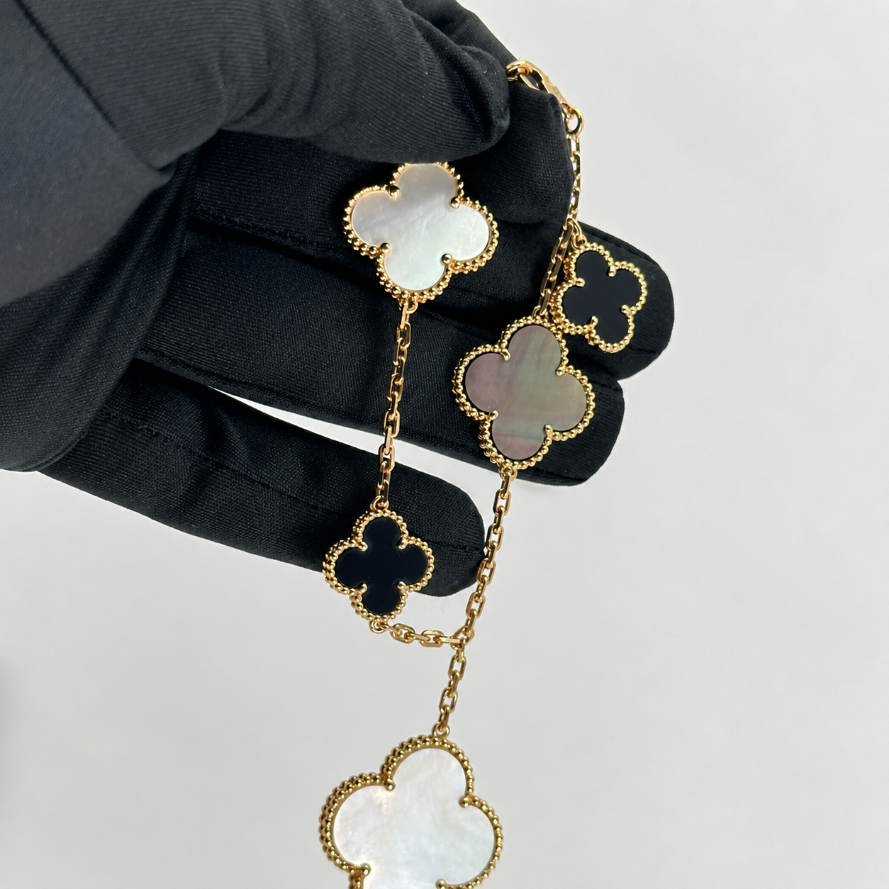 Mother of Pearl Onyx 5 Motifs Bracelet