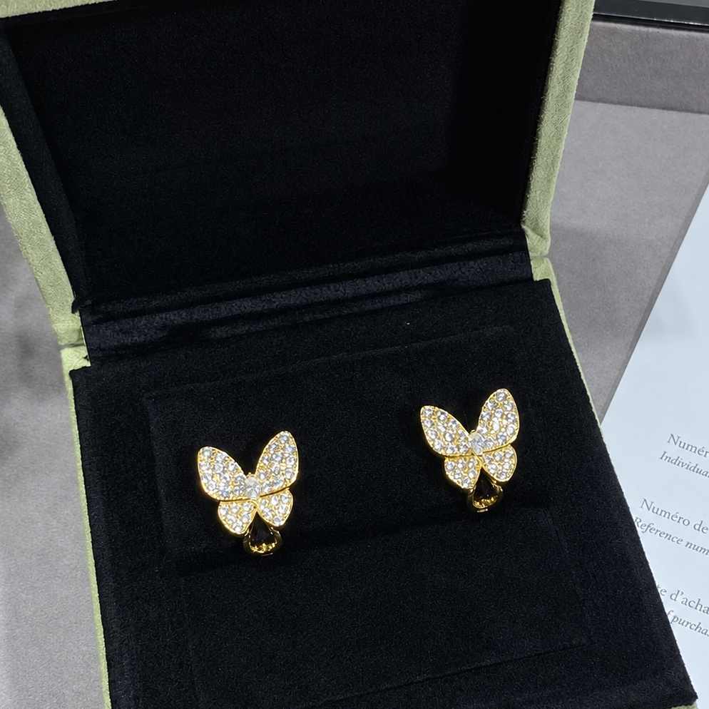 Two Butterfly Pavé Diamonds Earrings