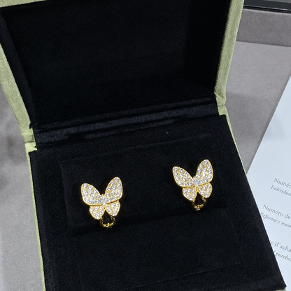 Two Butterfly Pavé Diamonds Earrings
