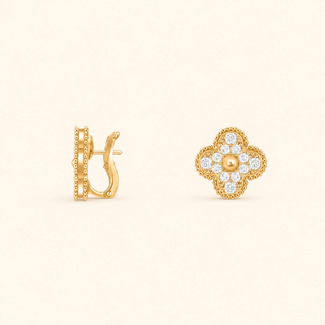 Vintage 1 Motif Pavé Earrings