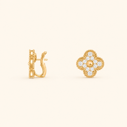 Vintage 1 Motif Pavé Earrings