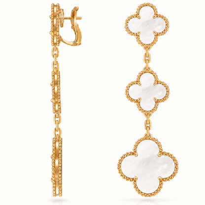 Magic Mother Of Pearl 3 Motifs Clover Earrings