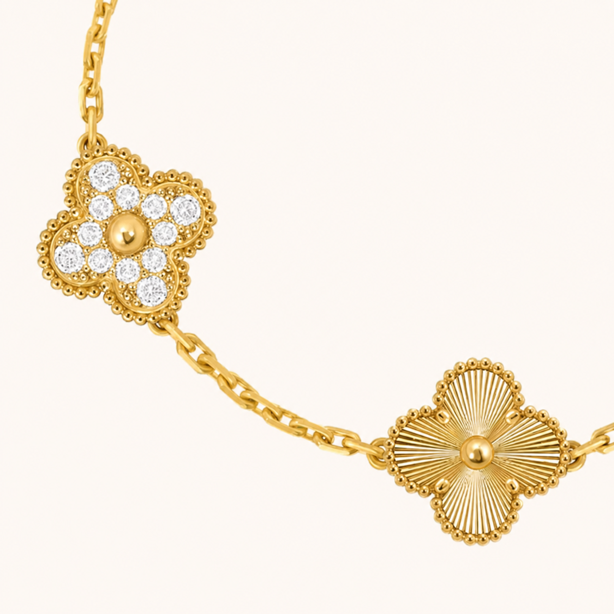 Vintage Five Motifs Guilloche Mix Bracelet