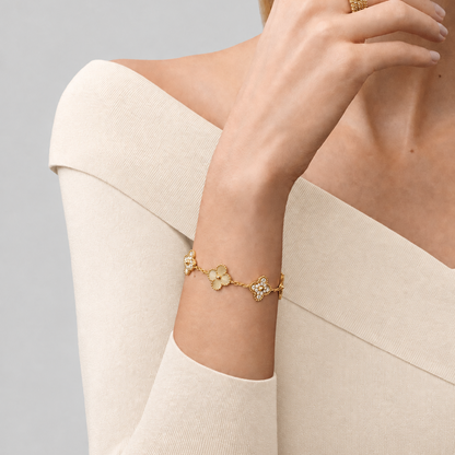 Vintage Five Motifs Guilloche Mix Bracelet