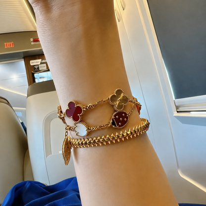 Lucky Carnelian Clover Bracelet 5 Motifs