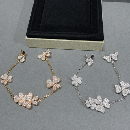Elegant Frivole Five Flower Pavé Bracelet
