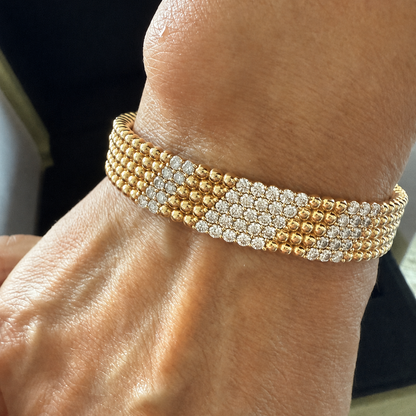 Five Row Pavé Beaded Bracelet Medium Model