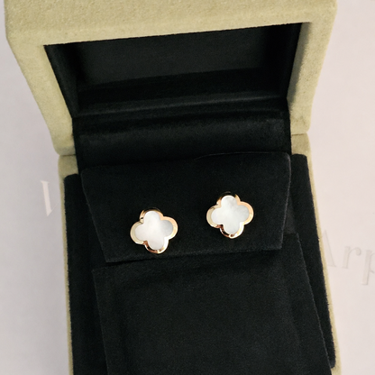 Mother of Pearl Clover Stud Earrings