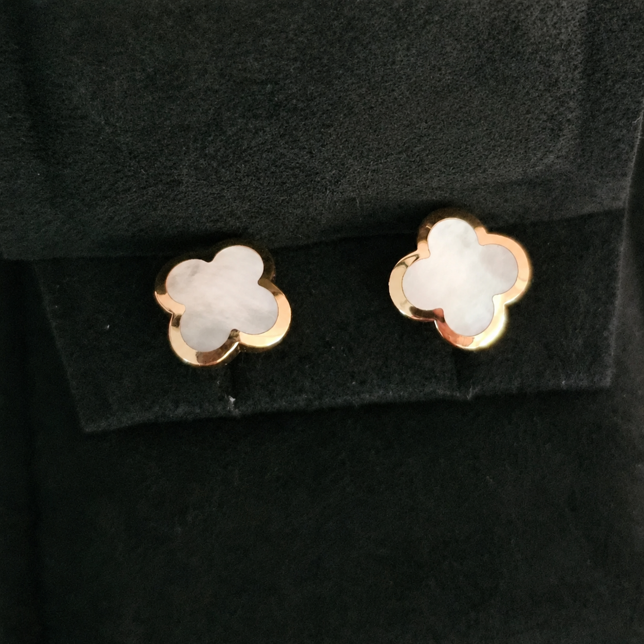 Mother of Pearl Clover Stud Earrings