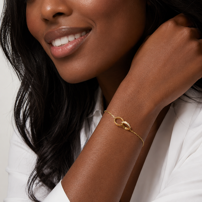 Lock Chain Bracelet Half Pavé