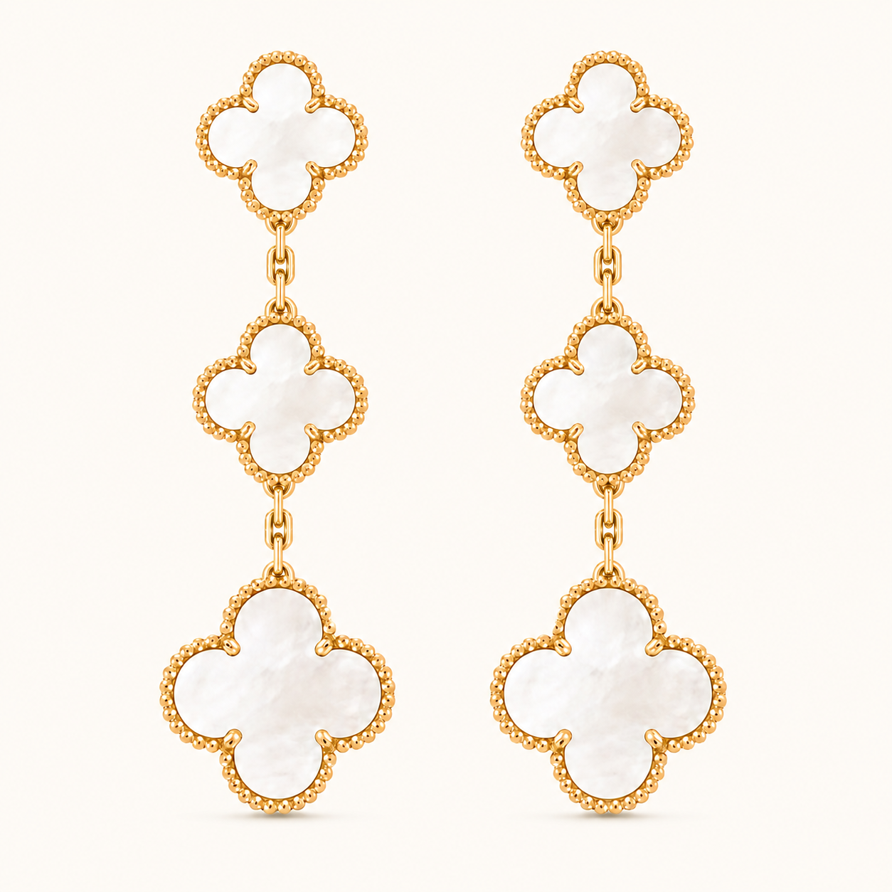 Magic Mother Of Pearl 3 Motifs Clover Earrings