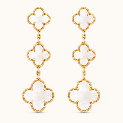 Magic Mother Of Pearl 3 Motifs Clover Earrings
