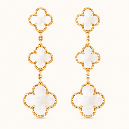 Magic Mother Of Pearl 3 Motifs Clover Earrings