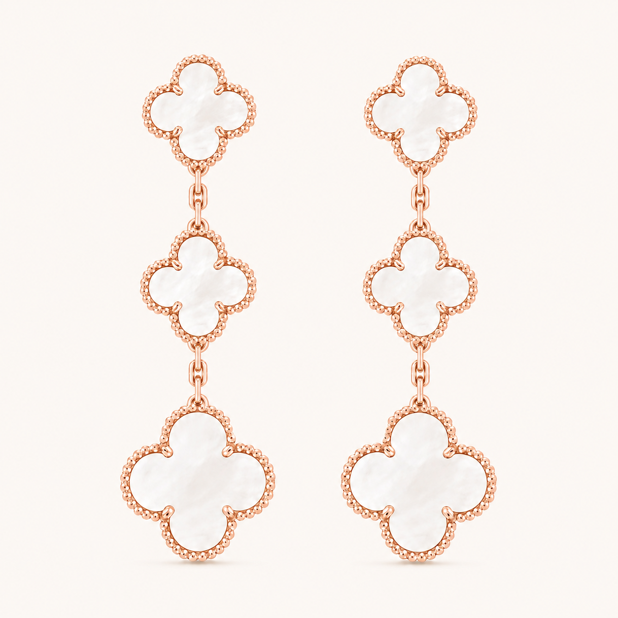 Magic Mother Of Pearl 3 Motifs Clover Earrings