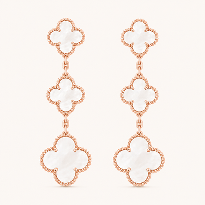 Magic Mother Of Pearl 3 Motifs Clover Earrings