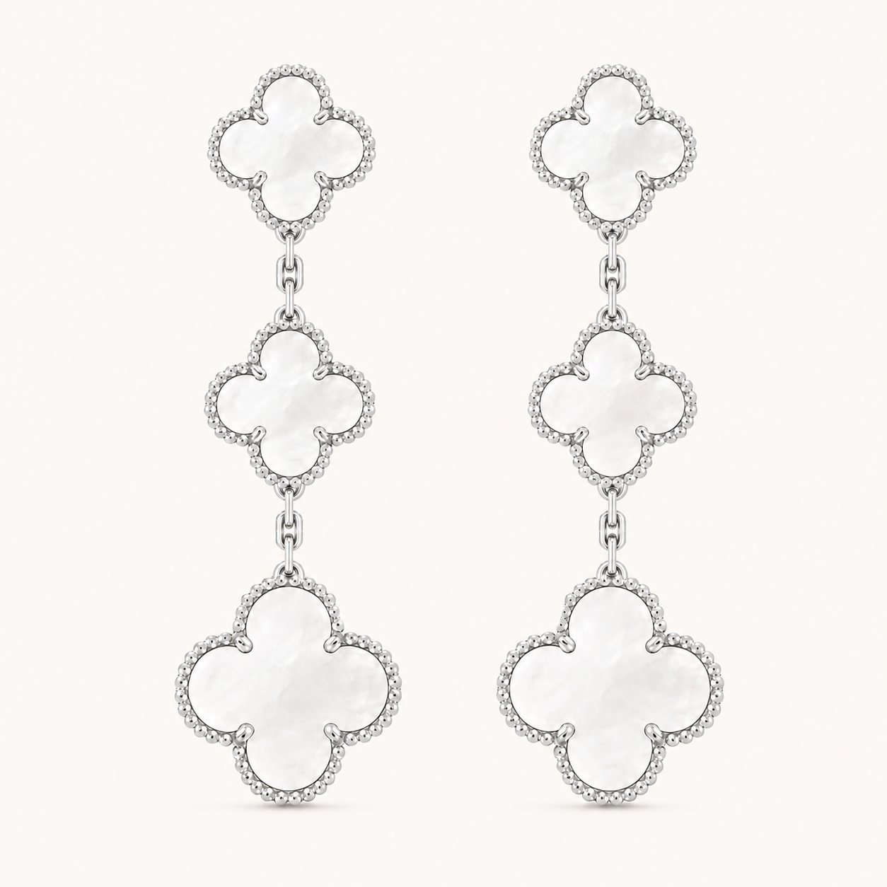 Magic Mother Of Pearl 3 Motifs Clover Earrings