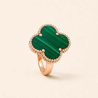 Vintage Clover Malachite Ring