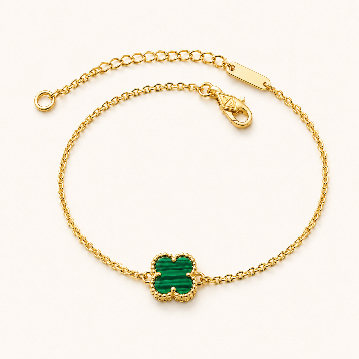 Malachite Clover 1 Motif Bracelet