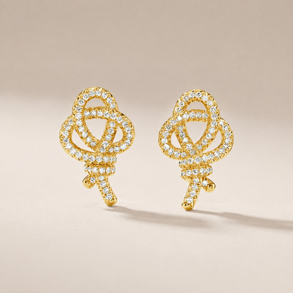 Keys Woven Pavé Diamonds Earrings