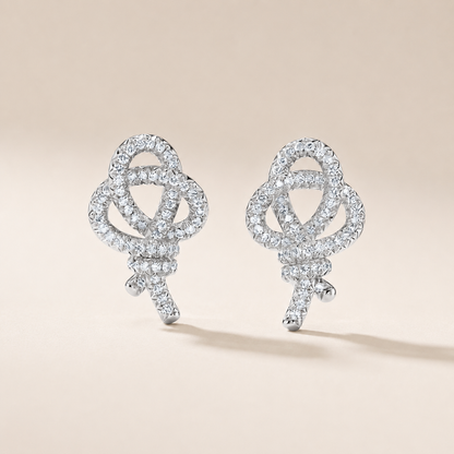 Keys Woven Pavé Diamonds Earrings