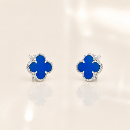 Vintage 1 Motif Blue Agate Earrings