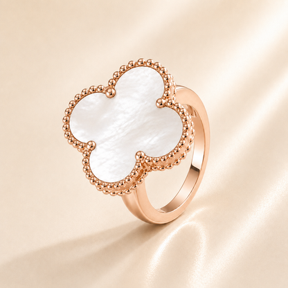 Vintage Clover Mother Of Pearl Ring