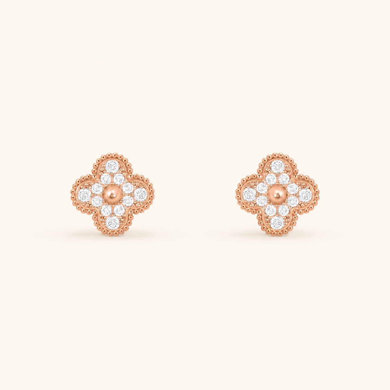 Vintage 1 Motif Pavé Earrings