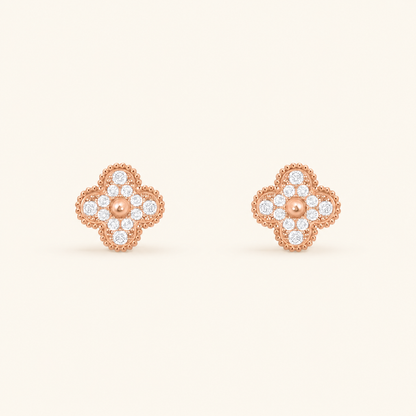 Vintage 1 Motif Pavé Earrings