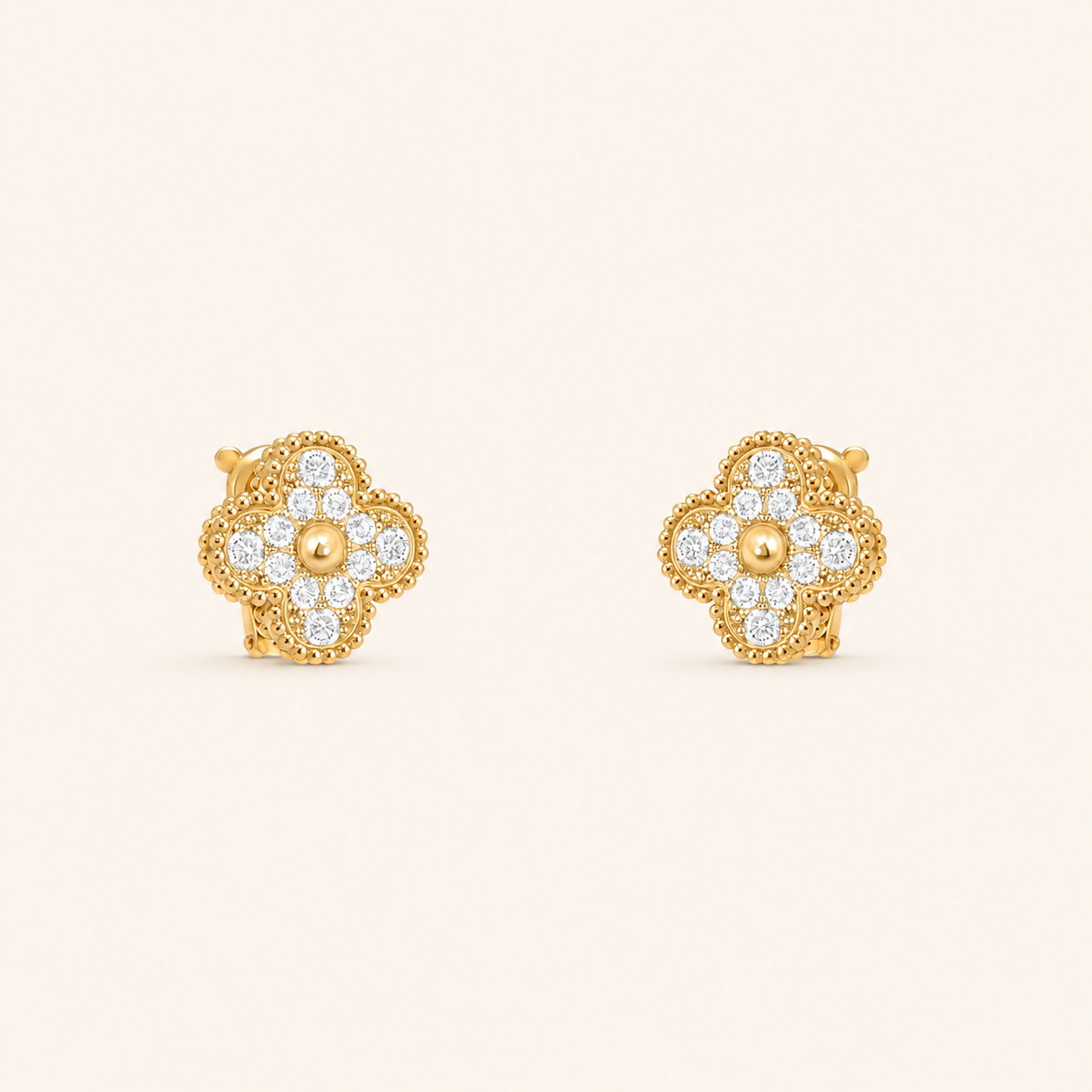 Vintage 1 Motif Pavé Earrings