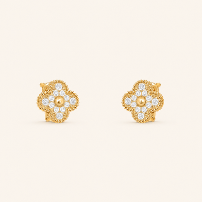 Vintage 1 Motif Pavé Earrings
