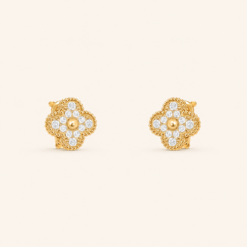 Vintage 1 Motif Pavé Earrings