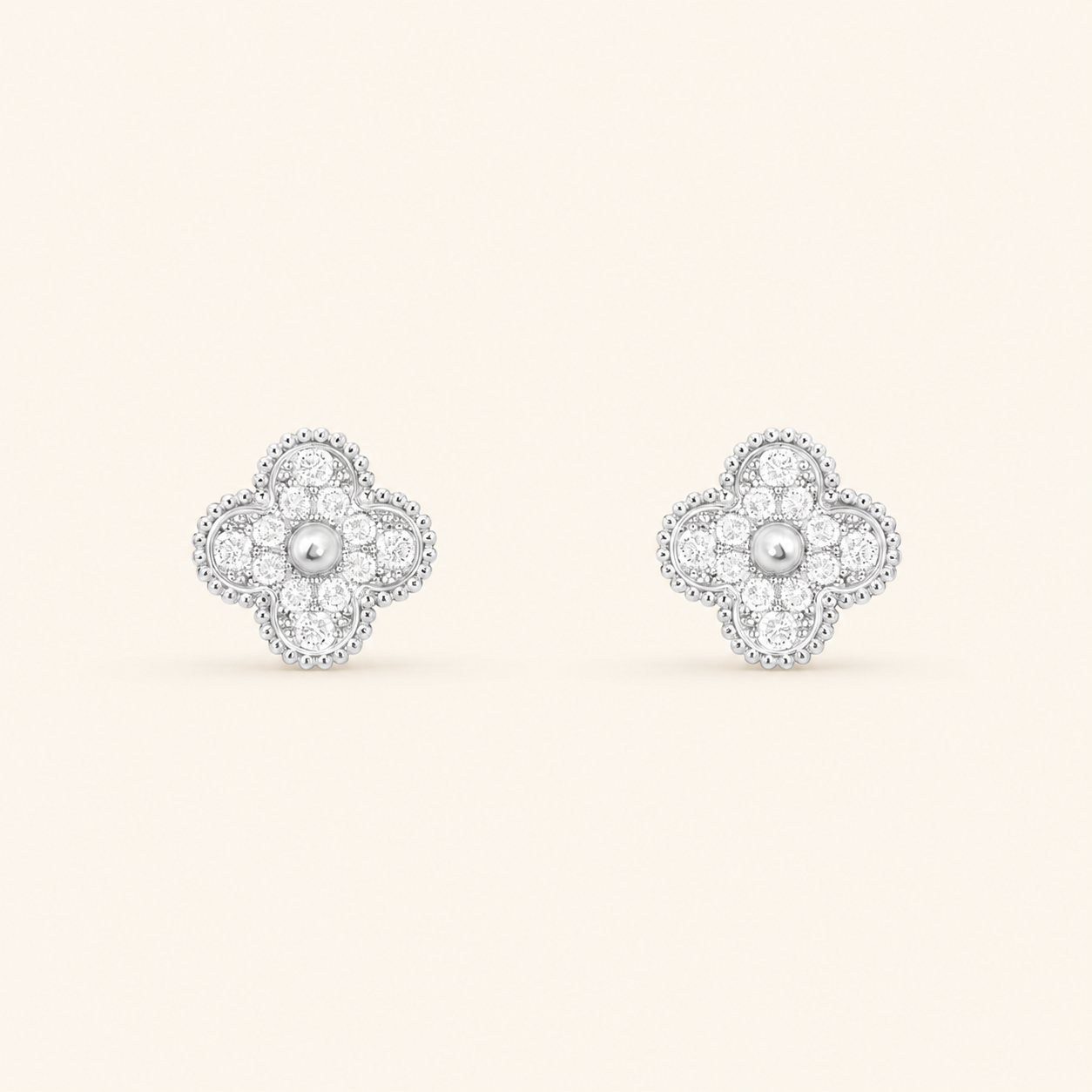 Vintage 1 Motif Pavé Earrings