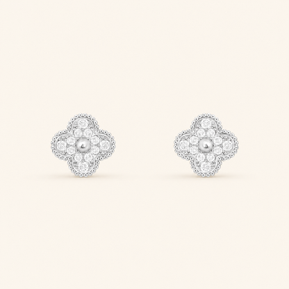 Vintage 1 Motif Pavé Earrings