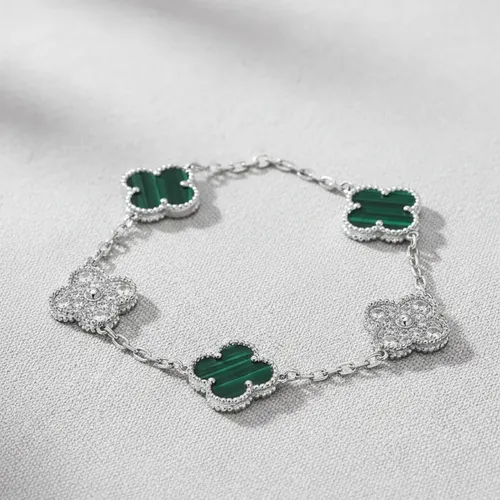 Vintage Five-Motif Malachite Mix Bracelet